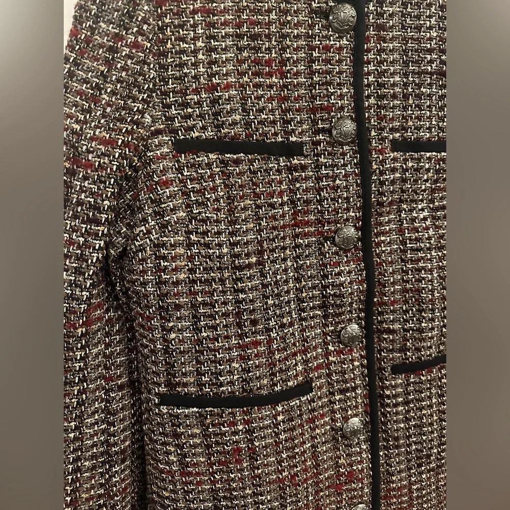 NEW Veronica Beard Watkins Dickey Tweed Collarless Jacket Grey Multi | size 2 - Picture 9 of 15